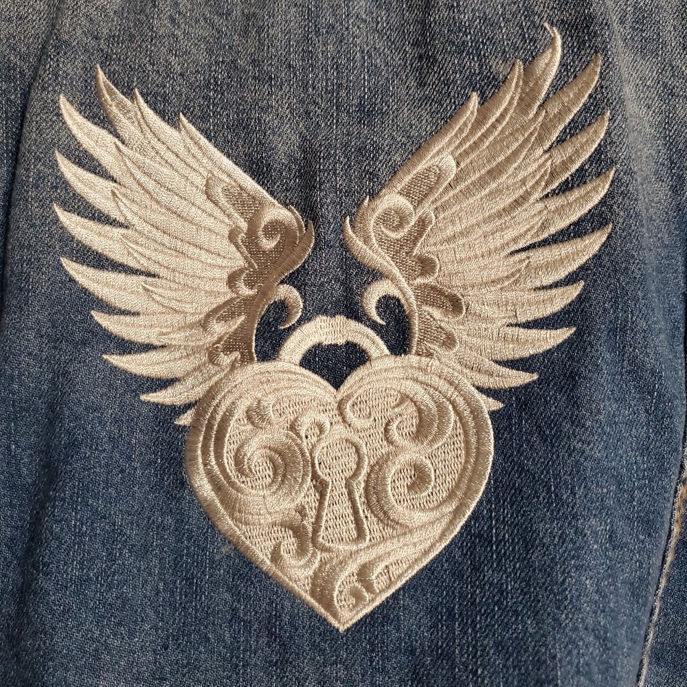 Forever 21 Medium Jean Jacket with Beautiful Embroidery